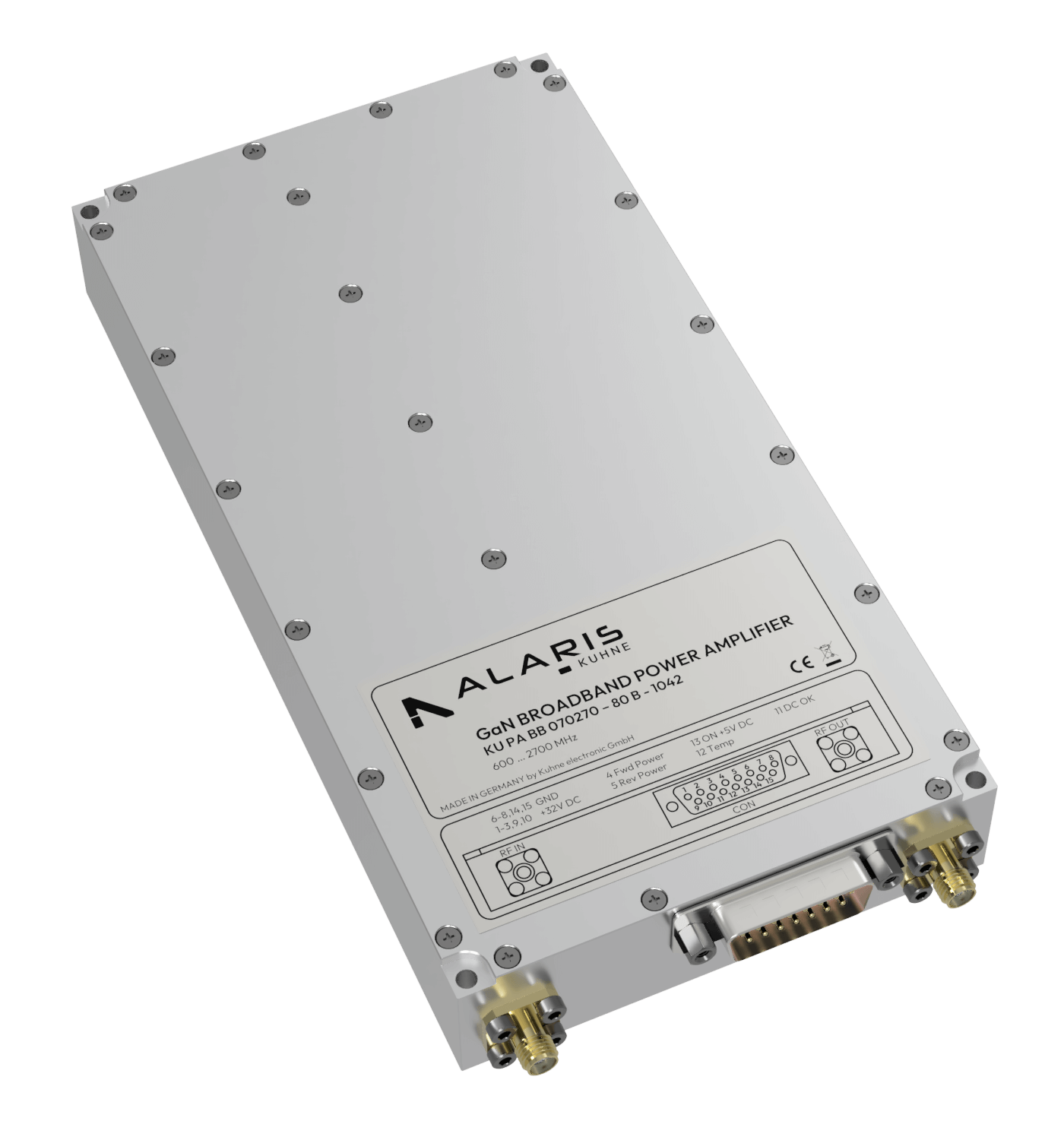 Wideband Power Power Amplifier, 600 to 2700 MHz, 80 W